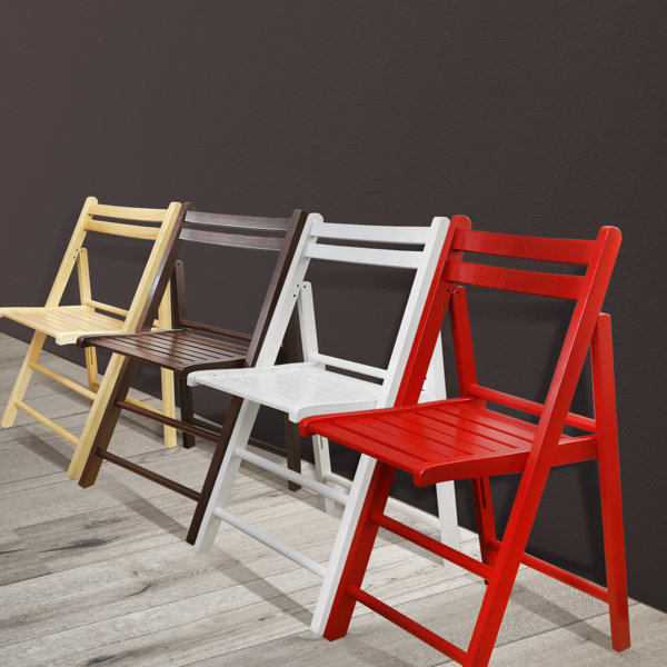 Red Barrel Studio® Donnis Wood Stackable Folding Chair Folding Chair